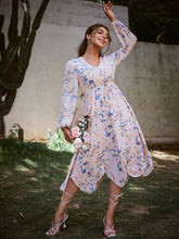 Load image into Gallery viewer, Floral V-Neck Ruffled Dress
