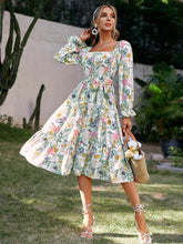 Load image into Gallery viewer, Floral Tie-Waist Smocked Tiered Dress
