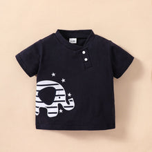 Load image into Gallery viewer, Baby Elephant Graphic Top and Striped Pants Set
