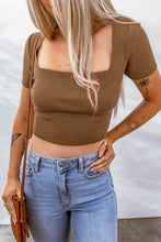 Load image into Gallery viewer, Lace-Up Square Neck Crop Top
