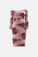 Load image into Gallery viewer, Full Size Floral Off-Shoulder Midi Dress
