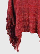 Load image into Gallery viewer, Striped Boat Neck Poncho with Fringes
