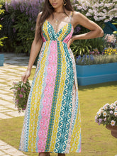 Load image into Gallery viewer, Backless Printed Surplice Cami Dress
