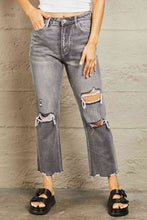 Load image into Gallery viewer, BAYEAS Mid Rise Distressed Cropped Dad Jeans
