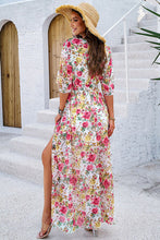 Load image into Gallery viewer, Printed Tied Half Sleeve Slit Dress

