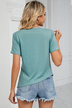 Load image into Gallery viewer, Ruched Round Neck Short Sleeve T-Shirt

