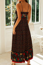 Load image into Gallery viewer, Bohemian Spaghetti Strap Frill Trim Maxi Dress
