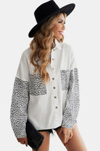 Load image into Gallery viewer, Leopard Contrast Denim Top
