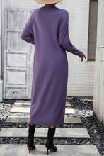 Load image into Gallery viewer, Notched Neck Dropped Shoulder Button-Down Midi Dress
