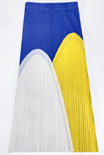 Load image into Gallery viewer, Tricolor Accordion Pleated Elastic Waist Skirt

