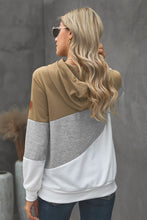 Load image into Gallery viewer, Full Size Range Color Block Cowl Neck Hoodie

