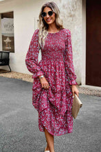 Load image into Gallery viewer, Smocked Flounce Sleeve Midi Dress
