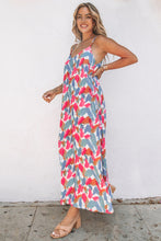 Load image into Gallery viewer, Printed Spaghetti Strap Deep V Maxi Dress
