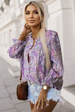 Load image into Gallery viewer, Printed Frill Flounce Sleeve Shirt
