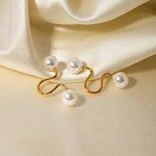 Load image into Gallery viewer, Stainless Steel Imitation Pearl Cuff Earrings
