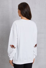 Load image into Gallery viewer, Football Sequin Patch Long Sleeve Sweatshirt
