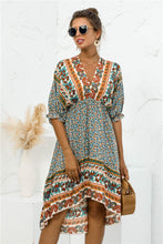 Load image into Gallery viewer, Printed Bohemian V Neck Dress
