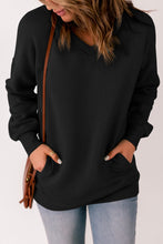 Load image into Gallery viewer, V-Neck Dropped Shoulder Sweatshirt
