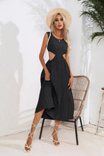 Load image into Gallery viewer, Cutout Ruched Round Neck Tank Dress

