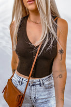 Load image into Gallery viewer, Button Front Rib-Knit Cropped Knit Tank
