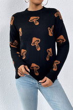 Load image into Gallery viewer, Graphic Mock Neck Dropped Shoulder Sweater
