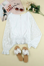 Load image into Gallery viewer, Star Applique Flounce Sleeve Peplum Blouse
