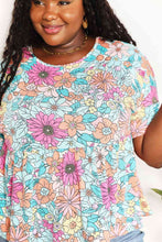 Load image into Gallery viewer, Double Take Floral Round Neck Babydoll Top
