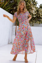 Load image into Gallery viewer, Floral Crisscross Smocked Off-Shoulder Dress
