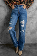 Load image into Gallery viewer, Distressed High Waist Jeans with Pockets
