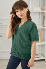 Load image into Gallery viewer, Girls Swiss Dot Spliced Lace Blouse
