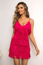 Load image into Gallery viewer, Spaghetti Strap Fringe Mini Dress
