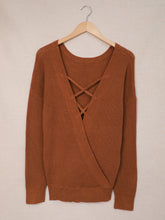 Load image into Gallery viewer, Crisscross Back Waffle-Knit Sweater
