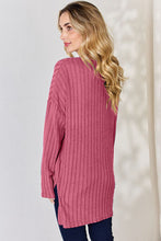 Load image into Gallery viewer, Basic Bae Full Size Ribbed Half Button Long Sleeve High-Low T-Shirt
