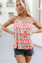 Load image into Gallery viewer, Printed Round Neck Spaghetti Straps Tank Top

