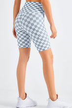 Load image into Gallery viewer, Checkered Wide Waistband Biker Shorts
