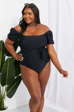 Load image into Gallery viewer, Marina West Swim Salty Air Puff Sleeve One-Piece in Black
