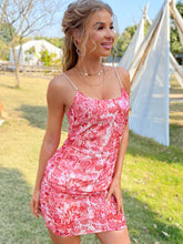 Load image into Gallery viewer, Printed Ruched Zip-Back Cami Dress
