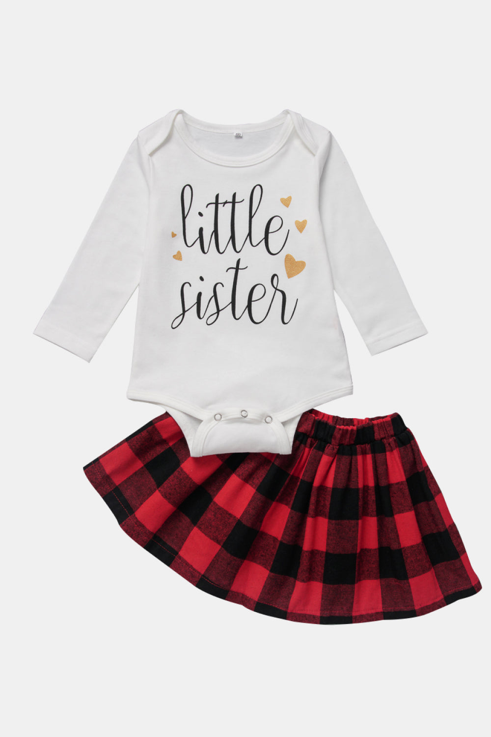 Baby Girl Top and Plaid Skirt Set