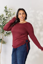 Load image into Gallery viewer, Culture Code Full Size Drawstring Round Neck Long Sleeve Top
