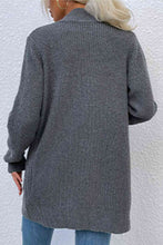 Load image into Gallery viewer, Open Front Rib-Knit Cardigan with Pockets
