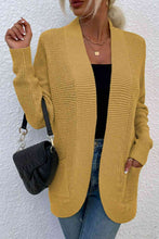 Load image into Gallery viewer, Open Front Rib-Knit Cardigan with Pockets
