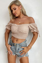 Load image into Gallery viewer, Smocked Off-Shoulder Cropped Top
