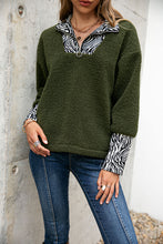Load image into Gallery viewer, Snakeskin Print Sherpa Quarter-Zip Sweatshirt
