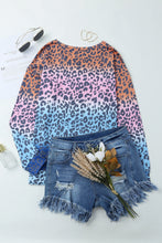 Load image into Gallery viewer, Gradient Leopard Contrast Stitching Sweatshirt
