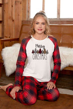 Load image into Gallery viewer, MERRY CHRISTMAS Graphic Top and Plaid Pants Set
