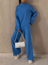 Load image into Gallery viewer, Asymmetrical Hem Knit Top and Pants Set
