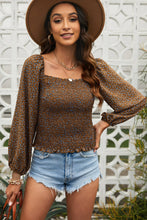 Load image into Gallery viewer, Floral Smocked Balloon Sleeve Top

