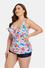 Load image into Gallery viewer, Plus Size Floral Cutout Tie Back Two-Piece Swim Set
