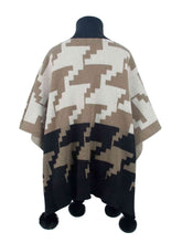 Load image into Gallery viewer, Turtleneck Pom-Pom Trim Poncho
