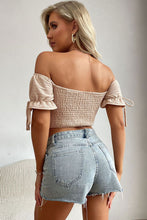 Load image into Gallery viewer, Smocked Off-Shoulder Cropped Top
